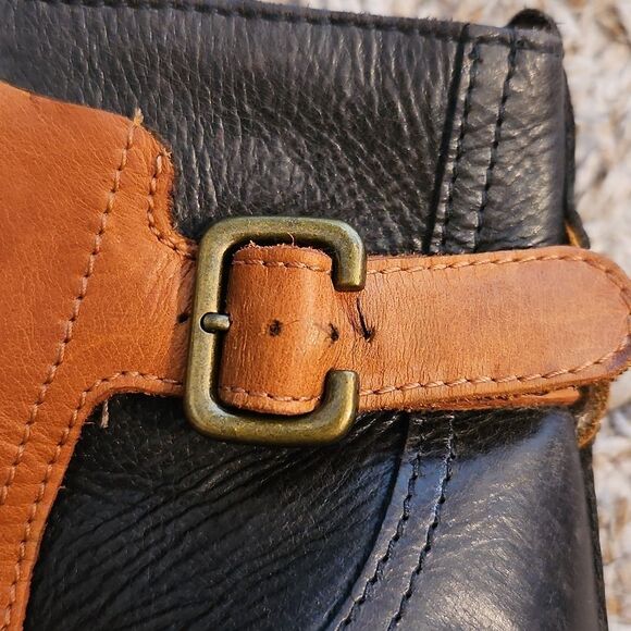 J Shoes Hardwick Ankle Boots Two-Tone Leather Stacked Heel EU 36 US 6 - Picture 9 of 12